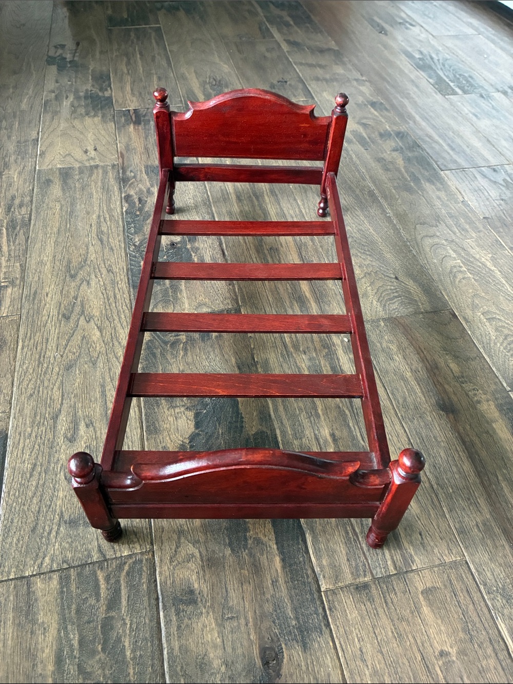 Wooden Doll Bed - Red Finish Kids Toy
